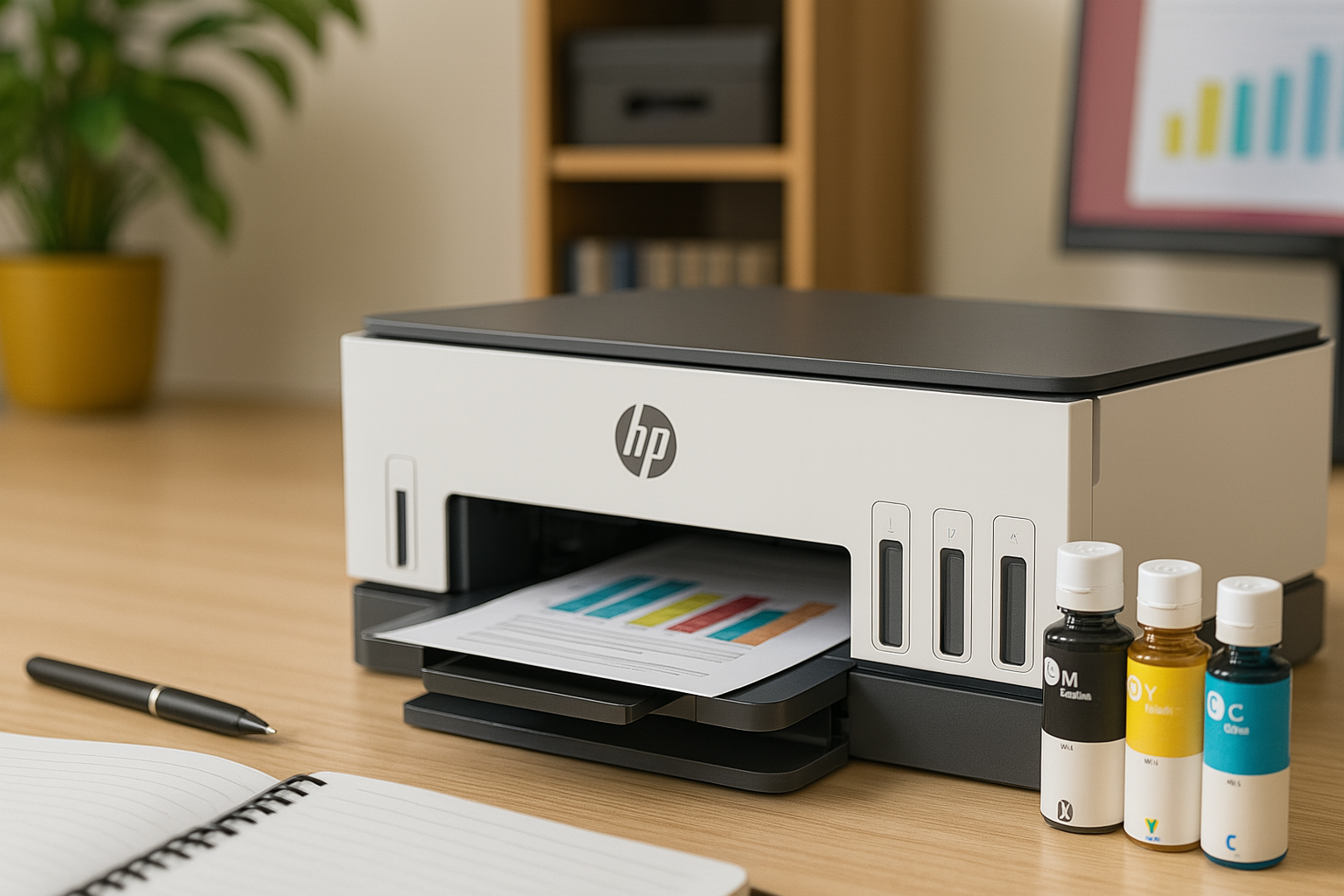 Imprimante à réservoirs rechargeables avec bouteilles d’encre